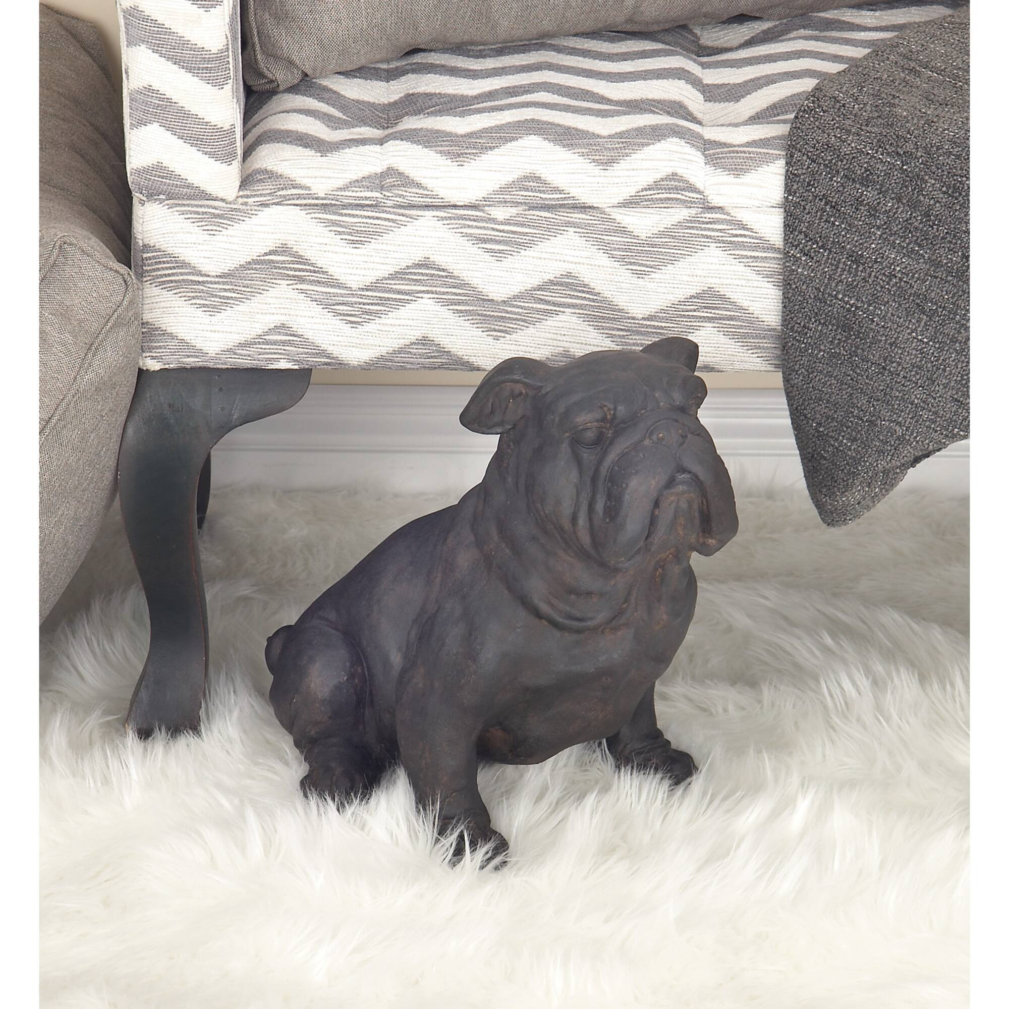 17" Black Traditional Dog Sculpture